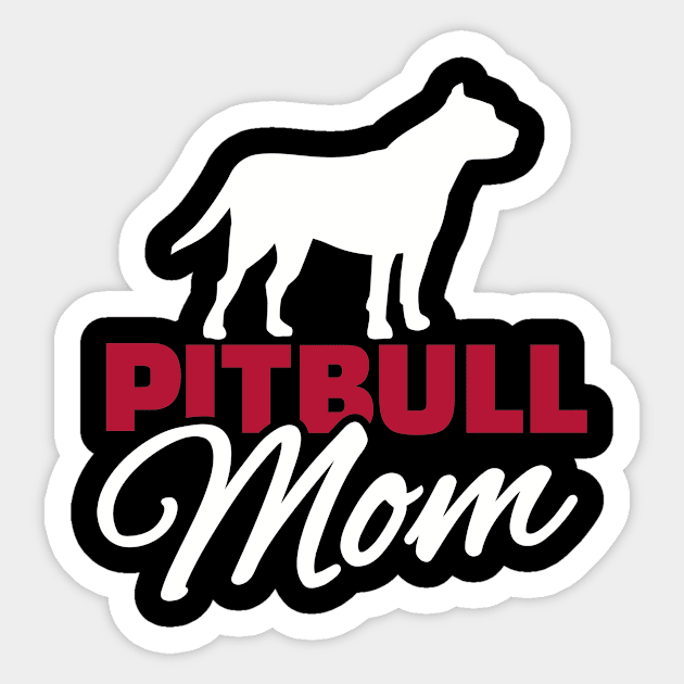 Pit bull Mom Sticker by Designzz